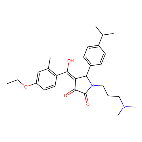 1-[3-(dimethylamino)propyl]-4-(4-ethoxy-2-methylbenzoyl)-3-hydroxy-5-[4-(propan-2-yl)phenyl]-2,5-dihydro-1H-pyrrol-2-one structure