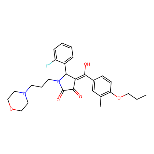 5-(2-fluorophenyl)-3-hydroxy-4-(3-methyl-4-propoxybenzoyl)-1-[3-(morpholin-4-yl)propyl]-2,5-dihydro-1H-pyrrol-2-one structure