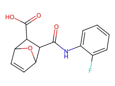 2-[(2-Fluorophenyl)carbamoyl]-7-oxabicyclo[2.2.1]hept-5-ene-3-carboxylic acid structure