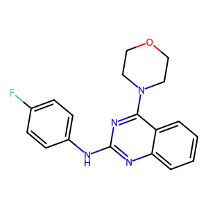 N-(4-fluorophenyl)-4-morpholin-4-ylquinazolin-2-amine structure