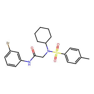 N-(3-bromophenyl)-2-[cyclohexyl-(4-methylphenyl)sulfonylamino]acetamide structure