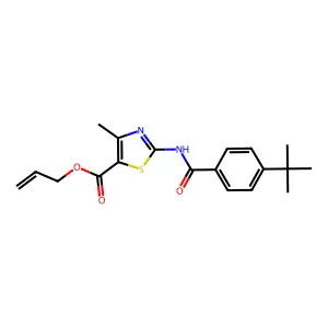 Allyl 2-[(4-tert-butylbenzoyl)amino]-4-methyl-1,3-thiazole-5-carboxylate structure