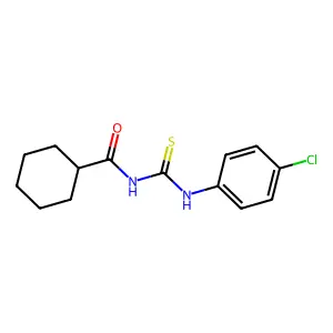 N-[(4-chlorophenyl)carbamothioyl]cyclohexanecarboxamide structure
