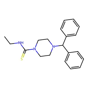 4-benzhydryl-N-ethylpiperazine-1-carbothioamide structure