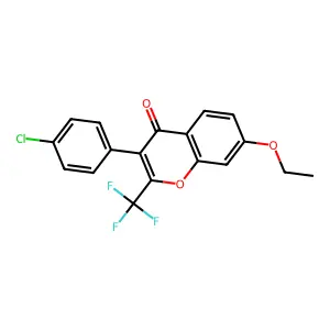 3-(4-Chlorophenyl)-7-ethoxy-2-(trifluoromethyl)chromen-4-one structure