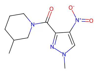 (1-Methyl-4-nitropyrazol-3-yl)-(3-methylpiperidin-1-yl)methanone structure