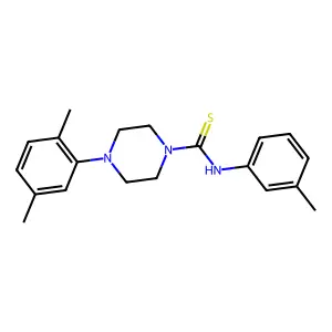 4-(2,5-dimethylphenyl)-N-(3-methylphenyl)piperazine-1-carbothioamide structure