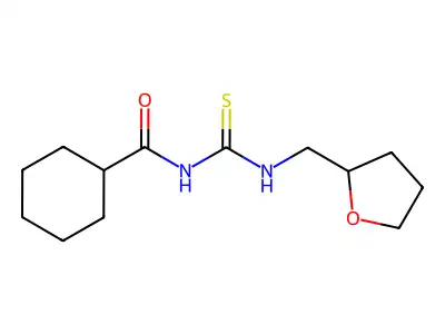 N-(((tetrahydrofuran-2-yl)methyl)carbamothioyl)cyclohexanecarboxamide structure