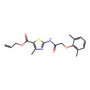 prop-2-en-1-yl 2-{[(2,6-dimethylphenoxy)acetyl]amino}-4-methyl-1,3-thiazole-5-carboxylate structure