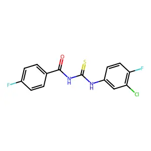 N-[(3-chloro-4-fluorophenyl)carbamothioyl]-4-fluorobenzamide structure