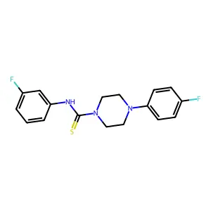 N-(3-fluorophenyl)-4-(4-fluorophenyl)piperazine-1-carbothioamide structure