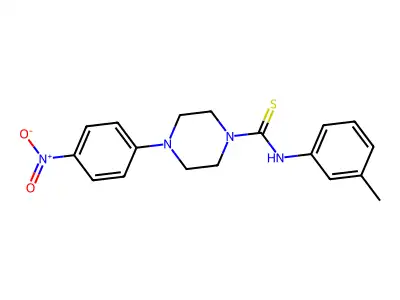 N-(3-methylphenyl)-4-(4-nitrophenyl)piperazine-1-carbothioamide structure