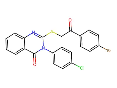 2-[2-(4-Bromophenyl)-2-oxoethyl]sulfanyl-3-(4-chlorophenyl)quinazolin-4-one structure