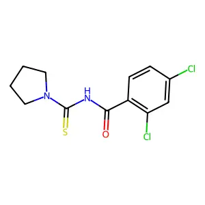 2,4-dichloro-N-(pyrrolidine-1-carbothioyl)benzamide structure