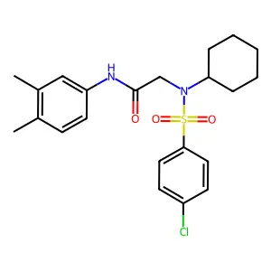 2-[(4-chlorophenyl)sulfonyl-cyclohexylamino]-N-(3,4-dimethylphenyl)acetamide structure
