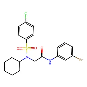 N-(3-bromophenyl)-2-[(4-chlorophenyl)sulfonyl-cyclohexylamino]acetamide structure