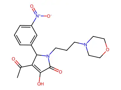 3-acetyl-4-hydroxy-1-(3-morpholin-4-ylpropyl)-2-(3-nitrophenyl)-2H-pyrrol-5-one structure