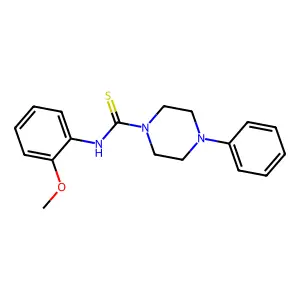 N-(2-methoxyphenyl)-4-phenylpiperazine-1-carbothioamide structure