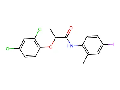 2-(2,4-dichlorophenoxy)-N-(4-iodo-2-methylphenyl)propanamide structure