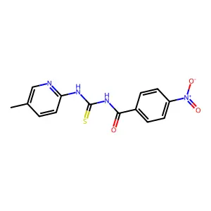 N-((5-methylpyridin-2-yl)carbamothioyl)-4-nitrobenzamide structure