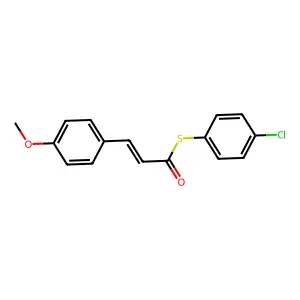 S-(4-chlorophenyl) (2E)-3-(4-methoxyphenyl)prop-2-enethioate structure