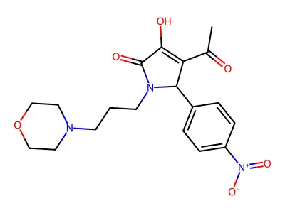 4-acetyl-3-hydroxy-1-(3-morpholinopropyl)-5-(4-nitrophenyl)-1H-pyrrol-2(5H)-one structure