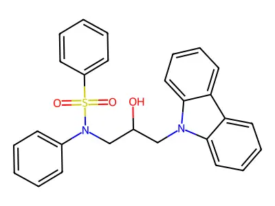 N-[3-(9H-carbazol-9-yl)-2-hydroxypropyl]-N-phenylbenzenesulfonamide structure