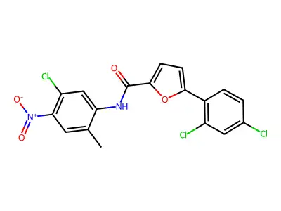 N-(5-chloro-2-methyl-4-nitrophenyl)-5-(2,4-dichlorophenyl)furan-2-carboxamide structure