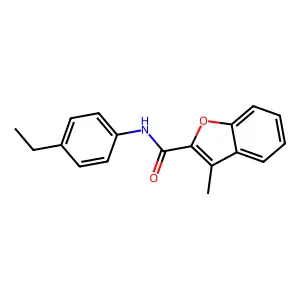 N-(4-ethylphenyl)-3-methyl-1-benzofuran-2-carboxamide structure