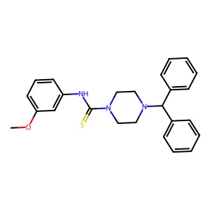 4-benzhydryl-N-(3-methoxyphenyl)piperazine-1-carbothioamide structure