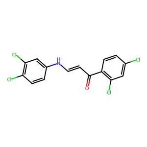 (E)-3-(3,4-dichloroanilino)-1-(2,4-dichlorophenyl)prop-2-en-1-one structure