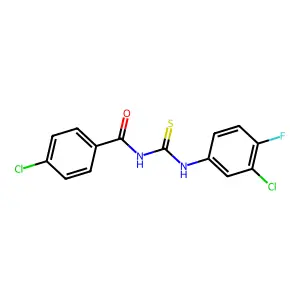 4-chloro-N-[(3-chloro-4-fluorophenyl)carbamothioyl]benzamide structure