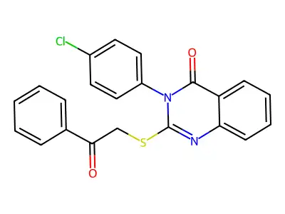 3-(4-Chlorophenyl)-2-((2-oxo-2-phenylethyl)thio)-4(3H)-quinazolinone structure