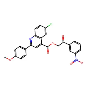 2-(3-Nitrophenyl)-2-oxoethyl 6-chloro-2-(4-methoxyphenyl)quinoline-4-carboxylate structure