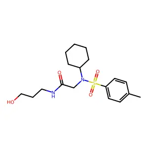 2-[cyclohexyl-(4-methylphenyl)sulfonylamino]-N-(3-hydroxypropyl)acetamide structure