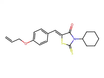 (5Z)-3-cyclohexyl-5-[4-(prop-2-en-1-yloxy)benzylidene]-2-thioxo-1,3-thiazolidin-4-one structure