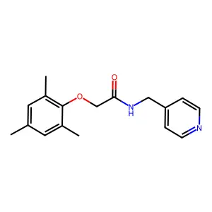 N-(pyridin-4-ylmethyl)-2-(2,4,6-trimethylphenoxy)acetamide structure