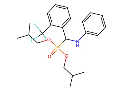 N-[bis(2-methylpropoxy)phosphoryl-[2-(trifluoromethyl)phenyl]methyl]aniline structure