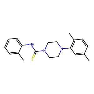 4-(2,5-dimethylphenyl)-N-(2-methylphenyl)piperazine-1-carbothioamide structure