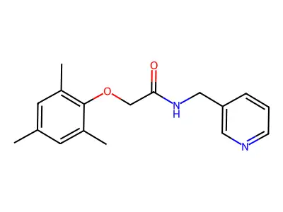 N-(pyridin-3-ylmethyl)-2-(2,4,6-trimethylphenoxy)acetamide structure