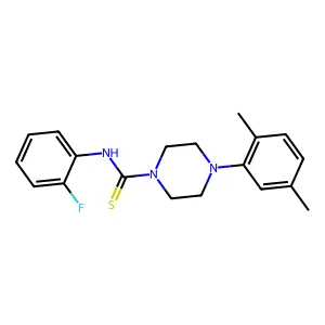 4-(2,5-dimethylphenyl)-N-(2-fluorophenyl)piperazine-1-carbothioamide structure