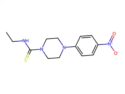 N-ethyl-4-(4-nitrophenyl)piperazine-1-carbothioamide structure