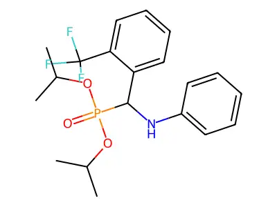 N-[di(propan-2-yloxy)phosphoryl-[2-(trifluoromethyl)phenyl]methyl]aniline structure