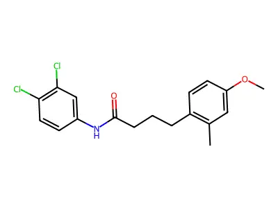 N-(3,4-dichlorophenyl)-4-(4-methoxy-2-methylphenyl)butanamide structure