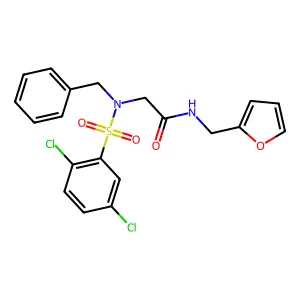 2-[benzyl-(2,5-dichlorophenyl)sulfonylamino]-N-(furan-2-ylmethyl)acetamide structure