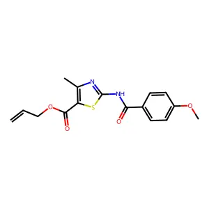 Prop-2-enyl 2-[(4-methoxybenzoyl)amino]-4-methyl-1,3-thiazole-5-carboxylate structure