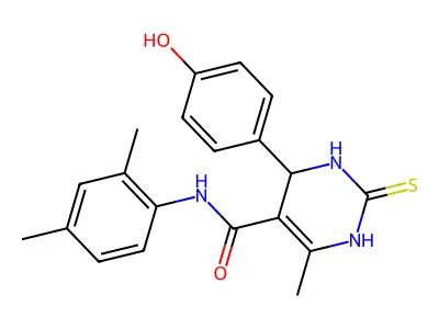 N-(2,4-dimethylphenyl)-4-(4-hydroxyphenyl)-6-methyl-2-thioxo-1,2,3,4-tetrahydropyrimidine-5-carboxamide structure