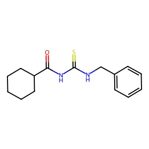 N-(benzylcarbamothioyl)cyclohexanecarboxamide structure