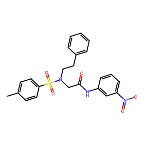 N~2~-[(4-methylphenyl)sulfonyl]-N-(3-nitrophenyl)-N~2~-(2-phenylethyl)glycinamide structure