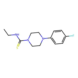 N-ethyl-4-(4-fluorophenyl)piperazine-1-carbothioamide structure